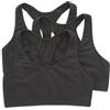 Hanes Racerback Bralette Pack, Stretch Cotton Knit Low Impact Bra, Reggiseno a T Back in Cotone Traspirante, Confezione da 3, Opaque, Nero/Nero/Nero, XS (Pacco da 3) Donna