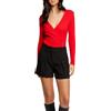 Morgan Maglione a Maniche Lunghe con Scollo Cache-Coeur, Colore: Rosso, Taglia: XS