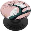 Japanese Culture Aesthetics Neko Cat Jap Gatti bianchi su albero di ciliegio giapponese rosa carino Giappone PopSockets PopGrip Adesivo
