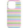 Y2K Retro Aesthetic Stripes Pattern Desi Custodia per iPhone 14 Pro Giallo Burro Rosa Blu Salvia Verde Striscia Retro Estetica