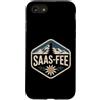 Alpine Ski Travel Winter City Mountain E Custodia per iPhone SE (2020) / 7/8 Saas-Fee Montagna Retro Tramonto Alpino