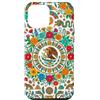 Folk Art Gifts Custodia per iPhone 12 Pro Max Bandiera messicana modello azteco Messico Pride floreale