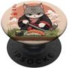 Japanese Culture Aesthetics Neko Cat Jap Giapponese Carino Kawaii Gatto Fare Sushi Cibo Gi PopSockets PopGrip Adesivo