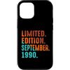 September 1990 Retro Vintage Year 1990 G Custodia per iPhone 12/12 Pro Edizione Limitata Settembre 1990 Compleanno