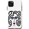 Bahaa's Tee Custodia per iPhone 11 Pro Max Abstract Modern Woman Face Eyes Art Illustration Graphic