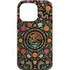 Folk Art Gifts Custodia per iPhone 13 Pro Bandiera messicana con motivo floreale azteco con orgoglio del Messico
