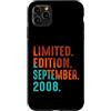 September 2008 Retro Vintage Year 2008 G Custodia per iPhone 11 Pro Max Edizione Limitata Settembre 2008 Compleanno