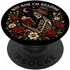 Bookish theme Non ora sto leggendo Skeleton Bookworm Goth Bookish Reader PopSockets PopGrip Adesivo