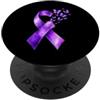Cute Butterfly Ribbon Awareness Support Nastro acquerello farfalla viola supporto consapevolezza PopSockets PopGrip Adesivo
