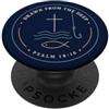 Grace And Glory Studio Fede cristiana della pesca Salmo 18 16 Fede costiera PopSockets PopGrip Adesivo