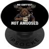 Moose Coffee Humor Morning Grump No Coffee Moose Brew Non divertito Umorismo mattutino PopSockets PopGrip Adesivo