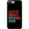 September 2008 Retro Vintage Year 2008 G Custodia per iPhone 7 Plus/8 Plus Edizione Limitata Settembre 2008 Compleanno