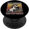 Programmer Retro Unicorn Aesthetic Sarca Divertente dicendo il supporto tecnico più fantastico PopSockets PopGrip Adesivo