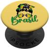 Brazilian Brazil Flag Designs Vintage Brasile Brasile Bandiera Patriottica Brasile Orgoglio PopSockets PopGrip Adesivo