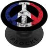 France Flag Peace Sign Tees Bandiera della Francia segno di pace PopSockets PopGrip Adesivo
