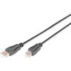 DIGITUS Cavo di collegamento USB 2.0-3,0 m - da USB A (M) a USB B (M) - 480 Mbit/s - Cavo di collegamento - blister - Nero