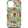 Folk Art Gifts Custodia per iPhone 12 mini Bandiera messicana modello azteco Messico Pride floreale