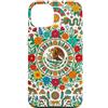 Folk Art Gifts Custodia per iPhone 13 Bandiera messicana modello azteco Messico Pride floreale