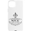 Utopia Sport Paris France Shop Custodia per iPhone 15 Plus Stampa Nizza Costa Azzurra Francia Ornato Fleur-De-Lis Nero