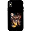 Vintage Ermellino Regalo Custodia per iPhone X/XS Mistico Ermellino Luna Piena Arte Bosco