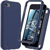 Hensinple Custodia in Silicone per iPod Touch 7/6/5 - Cover Defender Antiurto con Protezione Schermo Integrata - Ragazzi (Blu)