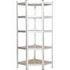 KG KITGARDEN Scaffale metallico angolare in acciaio zincato con 5 ripiani in MDF, 180 x 40 x 70 cm