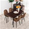 FurnitureR Tavoli da salotto in marrone, stile elegante e raffinato per 4-6 persone, piano in legno spesso con struttura in metallo, per cucina, sala da pranzo, soggiorno, 120 x 70 x 75 cm