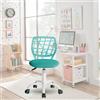 FurnitureR Sedia da ufficio colourate, seduta ergonomica girevole in altezza regolabile per computer, ruote a 5 raggi, sedie e sgabelli da casa, sedile di lavoro, macaron turchese