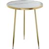 DRW Tavolino ausiliario in legno e metallo in marmo e oro 40x40x50cm