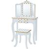 Teamson Kids Toletta in Legno Oro con Sgabello e Specchio per Bambini TD-11670M