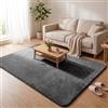 VOUNOT® Tappeto Morbido a Pelo Corto 160x230 cm, per Salotto e Camera da Letto, Lavabile in Lavatrice, con Doppio Sistema Antiscivolo, Stile Moderno, Antracite