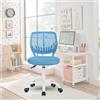 FurnitureR Sedia da ufficio colourate, seduta ergonomica girevole in altezza regolabile per computer, ruote a 5 raggi, sedie e sgabelli per la casa, sedile di lavoro, caramella blu