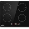 AMZCHEF 60CM Piano Induzione 4 Fuochi, Incasso, 7400W, 9 Livelli, nero