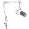 FIFINE Microfono Podcast Bianco, Kit con Brazo Boom, XLR/USB per PC/Mixer, Microfono Gaming con Jack 3.5mm - K688CTW