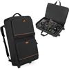 Rexmica Borsa da Trasporto per Controller DJ con Ruote | Compatibile con Pioneer XDJ RX2/RX3/RX/DDJ-FLX10/REV7/1000SRT, Zaino con Ruote Imbottito con 2 Tasche per DJ Mixer Accessori