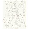 Rasch Tapete 416022 - Carta da parati in tessuto non tessuto, con struttura e piccole foglie in beige e tortora, collezione Deco Style