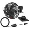 babominimer Ventola elettrica rotante da 24 V 12 V, per grandi cabine di camion, ventilatore oscillante per auto, silenzioso, forte, flusso d'aria di raffreddamento, nero, montaggio universale, parte interna