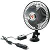 Riloer Ventilatore per auto, Riloer ventilatore portatile silenzioso per viaggi in campeggio, con presa accendisigari, rotazione 360, nero (24V per camion)