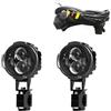 OLVESXC Luci Bicicletta Fanale Anteriore Per CRF1000L Africa Twin, Faretti Fendinebbia A LED Ausiliari(White and wire)