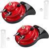 VAGCARS 2 Pezzi Clacson Auto 12V 115DB Doppio Tono - Corno di Lumaca Super Rumoroso e Impermeabile, per Auto, Camion, Moto, Barca (Rosso)