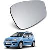 Esselle Parts Specchio Retrovisore per Fiat Panda 169 Cross Dal 2009 Sinistro Lato Guida, Vetro Ricambio Esterno con Piastra ABS, Montaggio Plug & Play