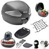 farbrothersonline BAULETTO VALIGIA BAULE B29NT2 TECH+PIASTRA GIVI PER 1 CASCO INTEGRALE O JET 29LT INSERTI TRASPARENTI PER MOTO-SCOOTER CON PORTAPACCHI POSTERIORE COMPATIBILE CON SYM HD EVO 200