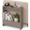 Shally Dogan Tavolino Laterale Divano Salvaspazio, Tavolo Multifunzione per Ingresso, Console Versatile Design Minimal, Mobile Doppio Ripiano Struttura Resistente, 55 x 20 x 60 cm (Moka)