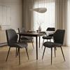 WAFTING Sedie da Pranzo Set 4 Microfibra Effetto Pelle Vintage Grigio Scuro | Schienale ergonomico, microfibra effetto pelle vintage certificata OEKO-TEX®, gambe in acciaio al carbonio, fino a 120 kg