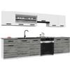 B BELINI GROUP Belini ITALIA 4 Mobile Cucina Completa 260cm Bianco-Grigio Glamour Opaco | Cucina completa componibile, mobili pensili e bassi inclusi, montaggio facile