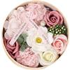 JiNks Confezione regalo di fiori di sapone di rosa artificiale, Scatola regalo di fiori in sapone fiore di bagno rosa, decorazione floreale, regalo floreale per matrimonio, festa della mamma, San Valentino