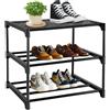 Vasmeiy Scarpiera a 3 Livelli Scaffale Portascarpe Porta Scarpe Scarpiera Impilabile Scarpieras Salvaspazio con Rivestimento Antiruggine Scarpieras Salvaspazio Slim per Soggiorno, Corridoio, Camera da Letto