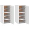 vidaXL Schoenenkasten 2 st 32x35x70 cm bewerkt hout wit