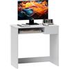 HOMCOM Scrivania Ufficio Vassoio Tastiera 80x45x75 cm Bianco