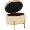 IlGruppone Panca Imbottita in Velluto, Contenitore Portaoggetti da Ingresso e Camera - Panca Fondo Letto con Gambe in Metallo Dorato - Idea Regalo Arredo Casa Salvaspazio (Beige)